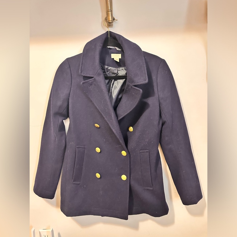J.Crew Navy Coat Size 0